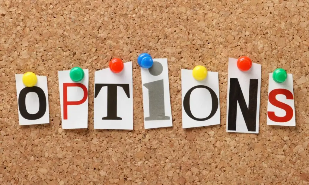 colorful letters spelling OPTIONS for Houston digital marketing agency