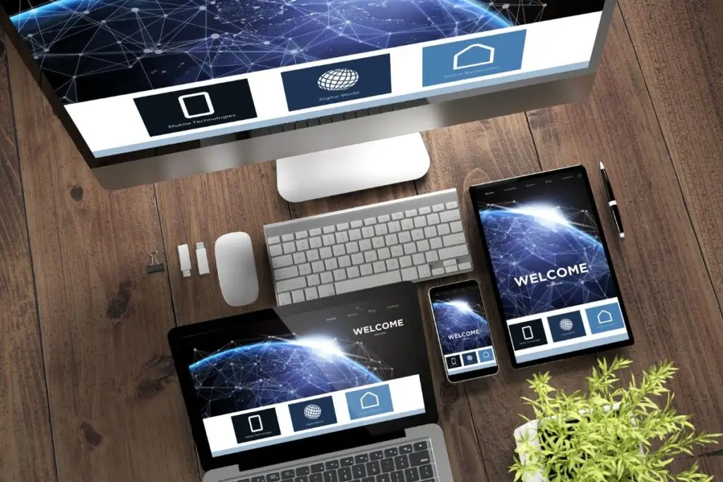 flashy Houston website design displayed on multiple devices