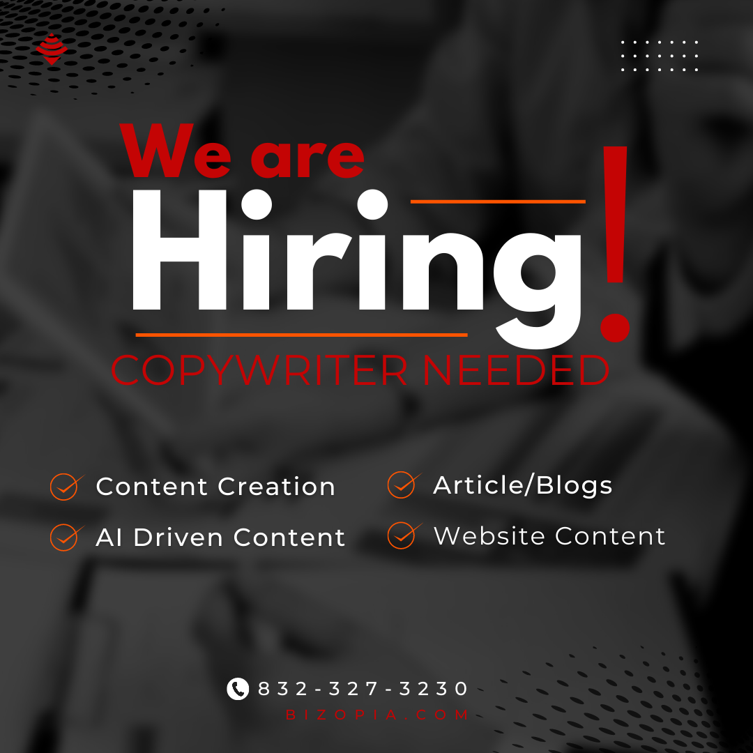COPYWRITER Houston Digital Marketing Job with Bizopia