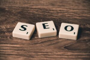 letter tiles spelling SEO in Houston